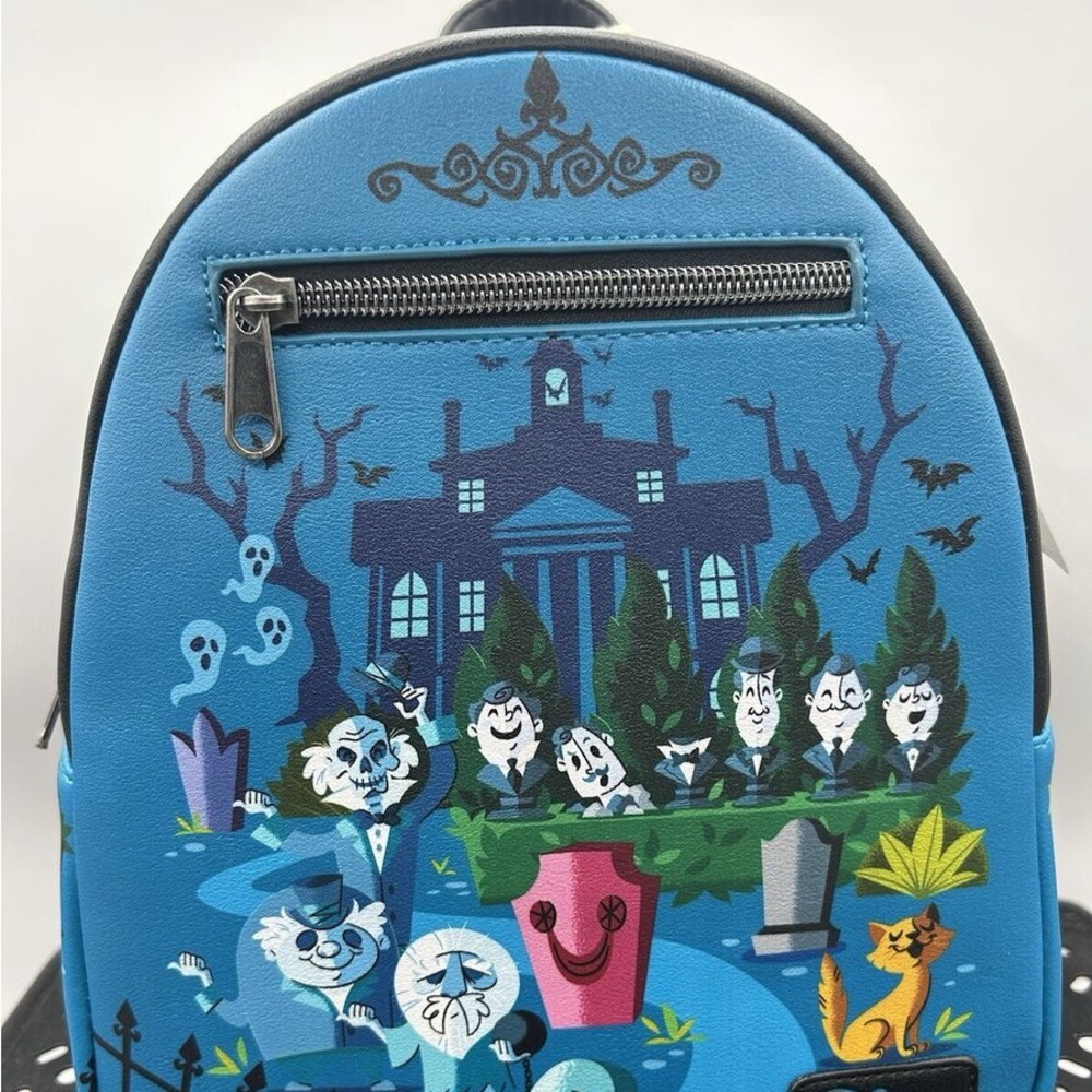 NWT - Loungefly Disney The Haunted Mansion Attraction Cartoon Artwork Backpack